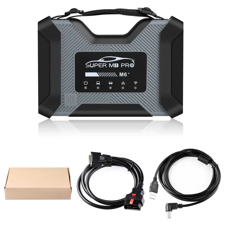 2023 SUPER MB PRO M6+ for Benz Trucks Diagnoses, Wireless Diagnosis Tool with OBD2 16pin Cable + USB Cable + 14pin Cable